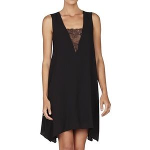 BCBG Max Azria Alie Black Lace Insert Shift